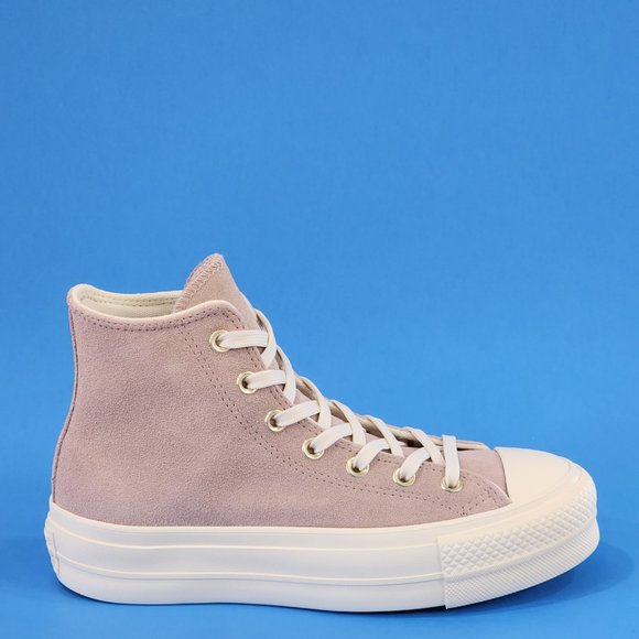 Converse CTAS Hi Lift Soft Suede Earthy Neutrals Platform Sneakers A03728C NWT - Picture 2 of 6